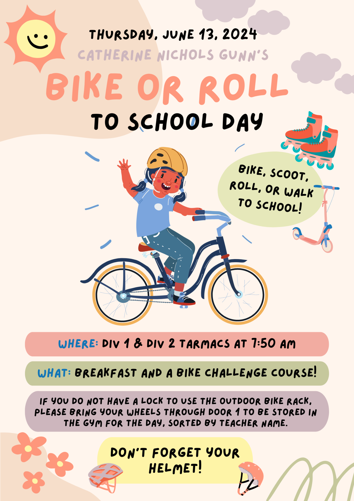 Bike or Roll to School Day Poster 1 